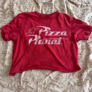 Red Pizza Planet Crop Top